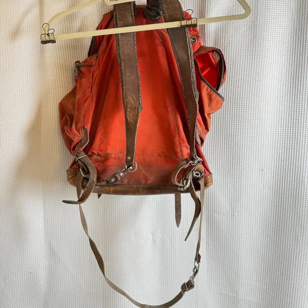Vintage Alpine Designs Sport Backpack Boulder CO Red Leather Bottom Hiking USA